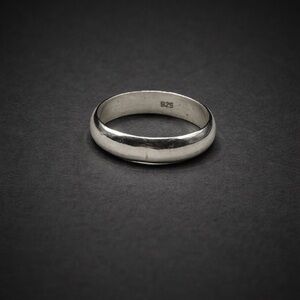 925 Sterling Silver Classic Plain Band Ring Size 14